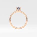 Emerald Cut 1.02 Carat Moissanite Ring – Pave Setting in Gold 18
