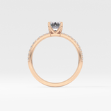 Emerald Cut 1.02 Carat Moissanite Ring – Pave Setting in Gold 18