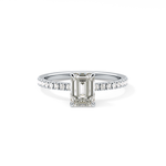 Emerald Cut 1.02 Carat Moissanite Ring – Pave Setting in Gold 7