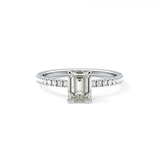 Emerald Cut 1.02 Carat Moissanite Ring – Pave Setting in Gold 7