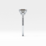 Emerald Cut 1.02 Carat Moissanite Ring – Pave Setting in Gold 9