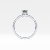 Emerald Cut 1.02 Carat Moissanite Ring – Pave Setting in Gold 11