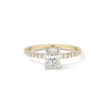 Radiant Cut 1.21 Carat Moissanite Ring – Pave Setting in Gold 1