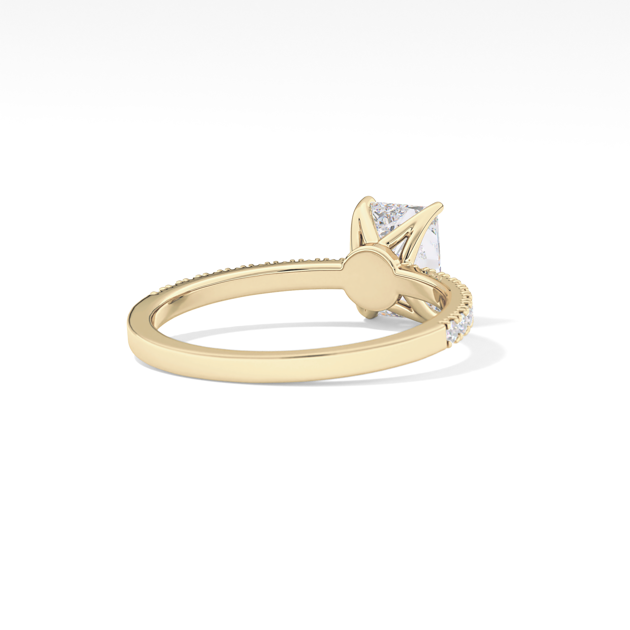 Radiant Cut 1.21 Carat Moissanite Ring – Pave Setting in Gold 2