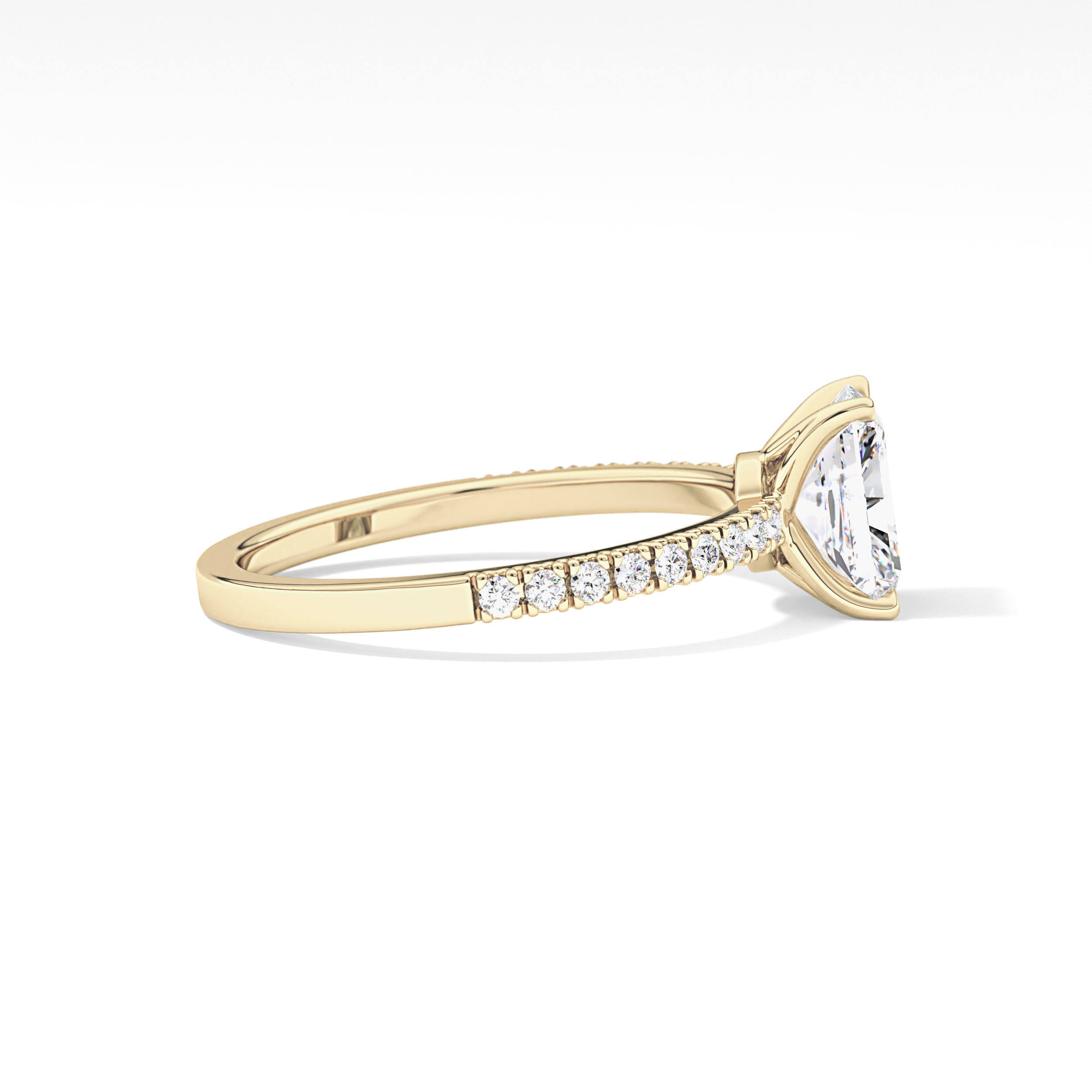 Radiant Cut 1.21 Carat Moissanite Ring – Pave Setting in Gold 3