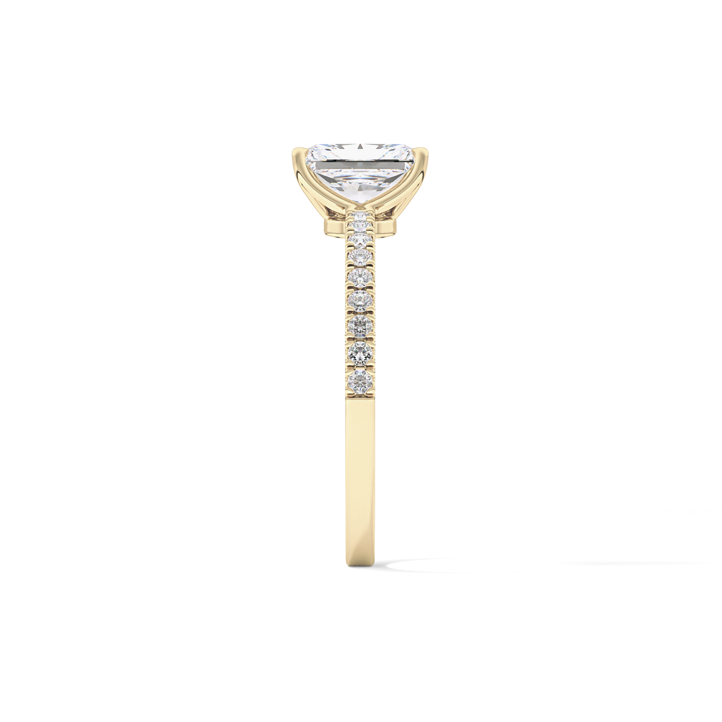 Radiant Cut 1.21 Carat Moissanite Ring – Pave Setting in Gold 4