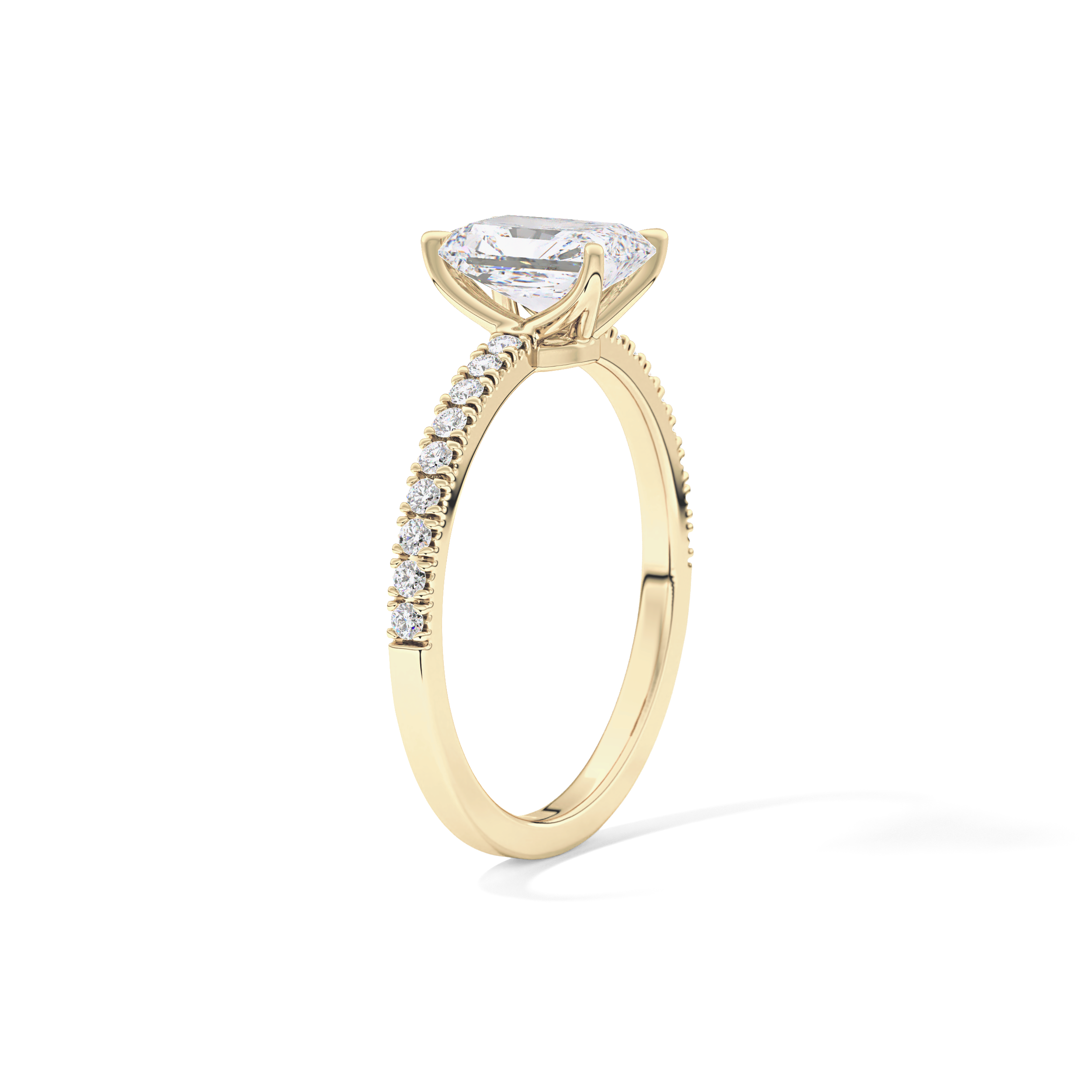 Radiant Cut 1.21 Carat Moissanite Ring – Pave Setting in Gold 5