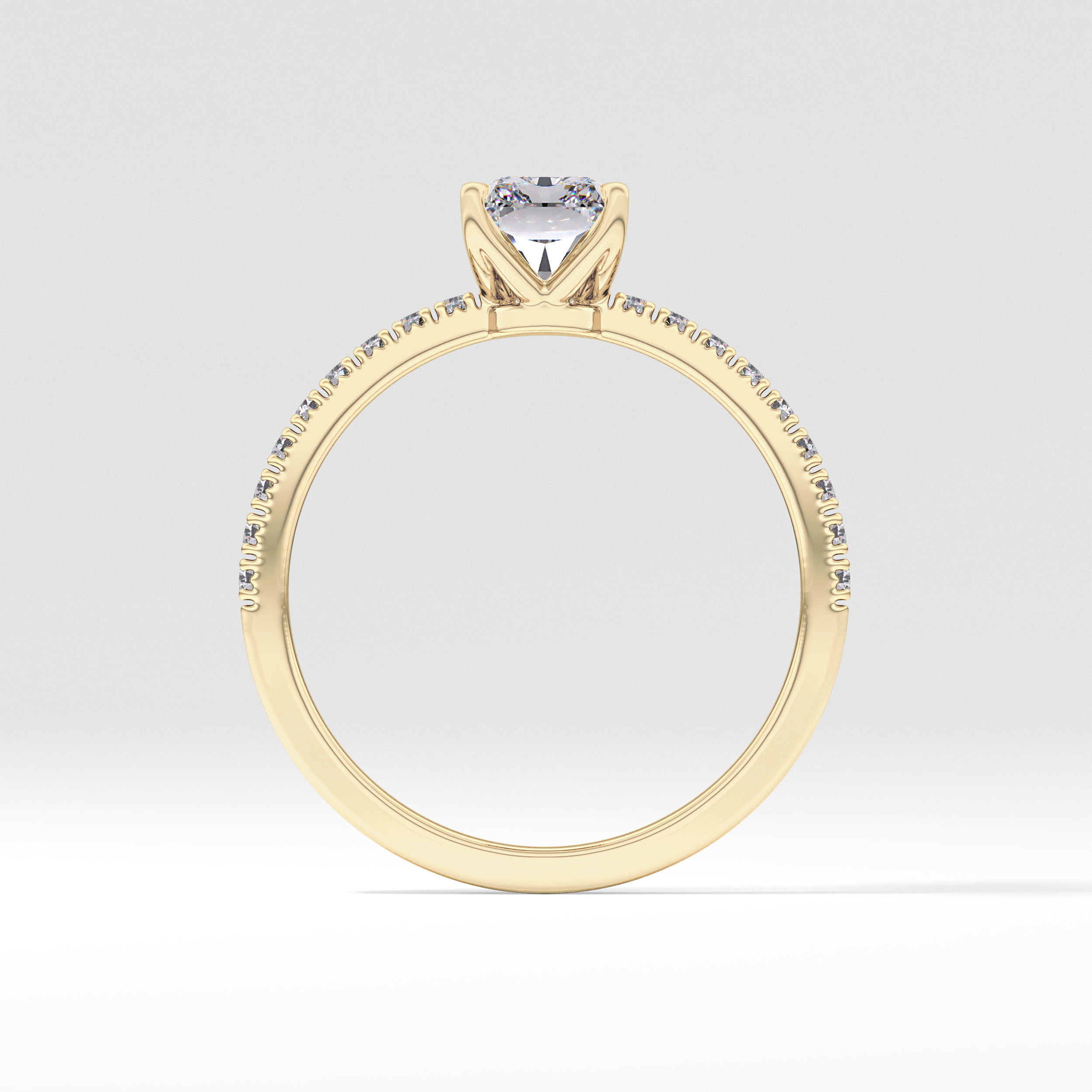 Radiant Cut 1.21 Carat Moissanite Ring – Pave Setting in Gold 6