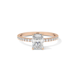 Radiant Cut 1.21 Carat Moissanite Ring – Pave Setting in Gold 15