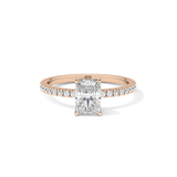 Radiant Cut 1.21 Carat Moissanite Ring – Pave Setting in Gold 15