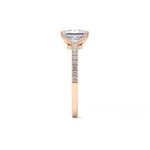 Radiant Cut 1.21 Carat Moissanite Ring – Pave Setting in Gold 18