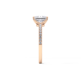 Radiant Cut 1.21 Carat Moissanite Ring – Pave Setting in Gold 18