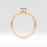 Radiant Cut 1.21 Carat Moissanite Ring – Pave Setting in Gold 20