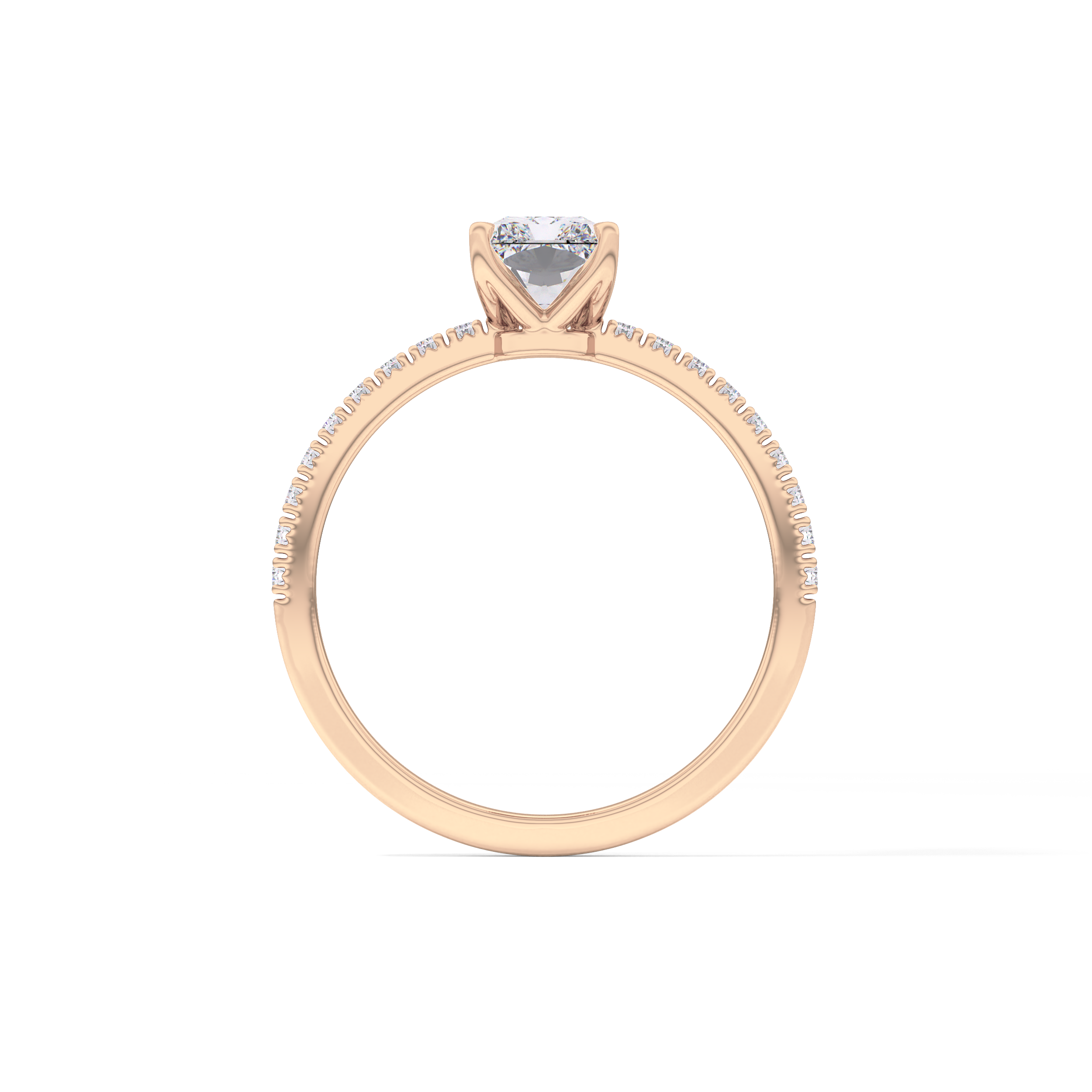 Radiant Cut 1.21 Carat Moissanite Ring – Pave Setting in Gold 21