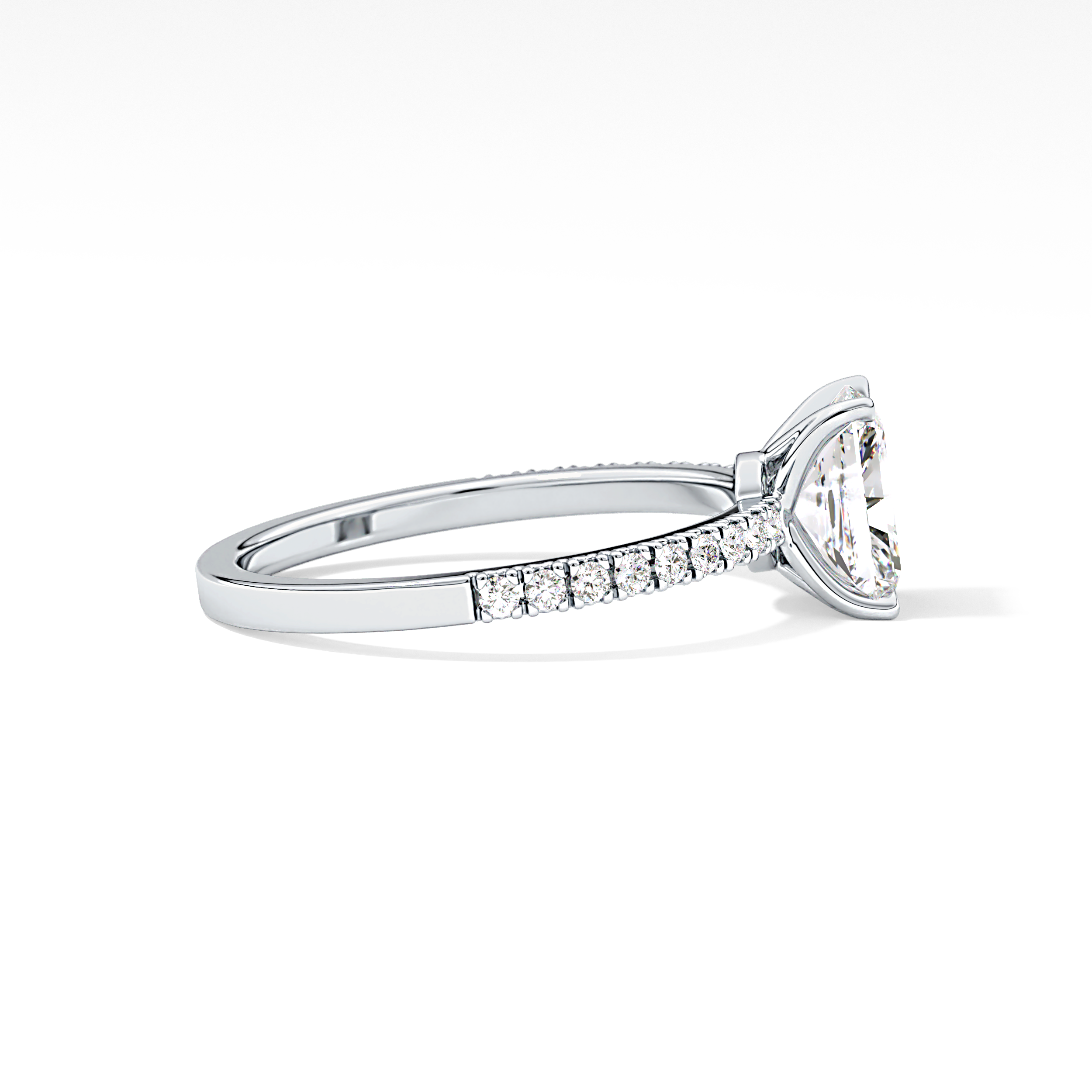 Radiant Cut 1.21 Carat Moissanite Ring – Pave Setting in Gold 12