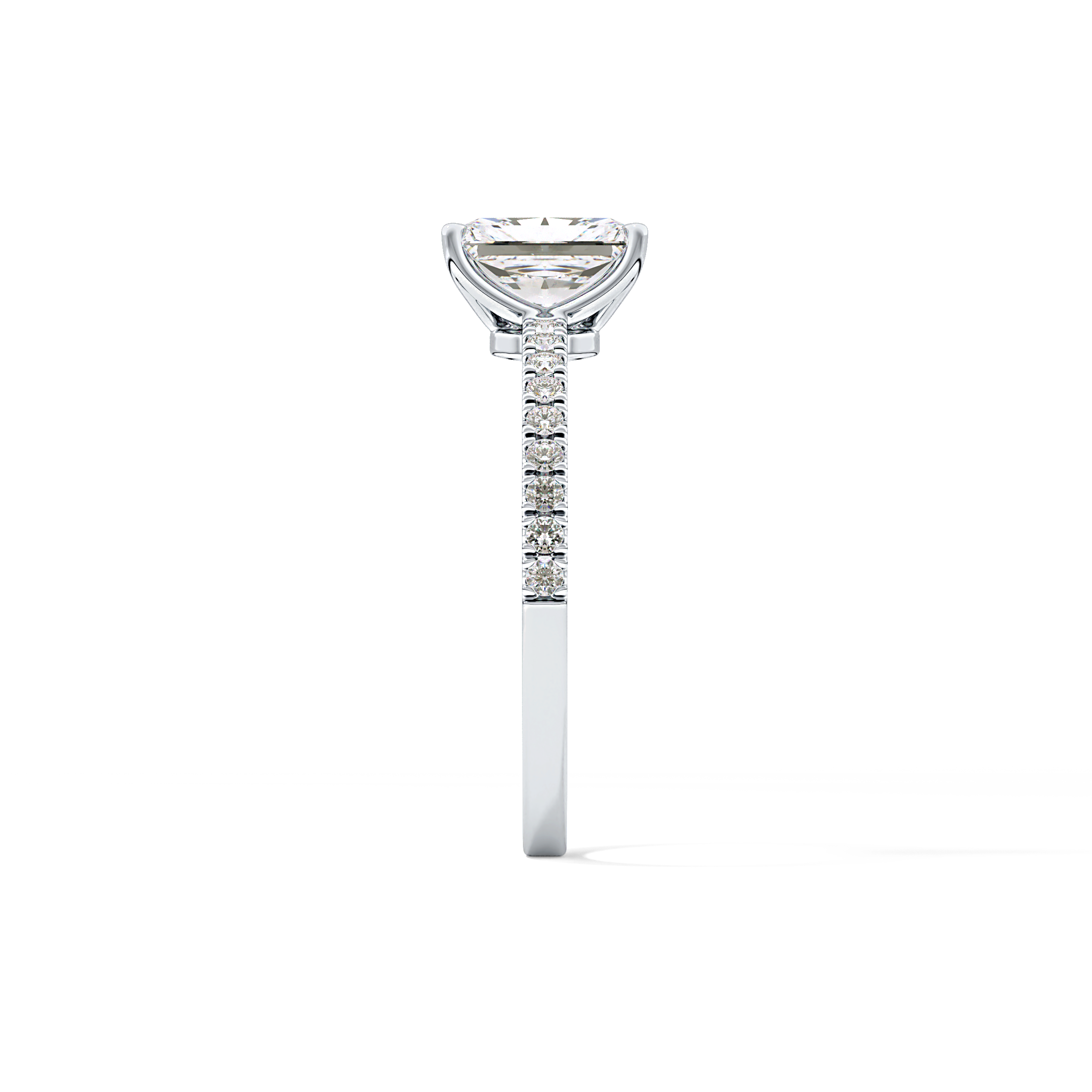Radiant Cut 1.21 Carat Moissanite Ring – Pave Setting in Gold 8