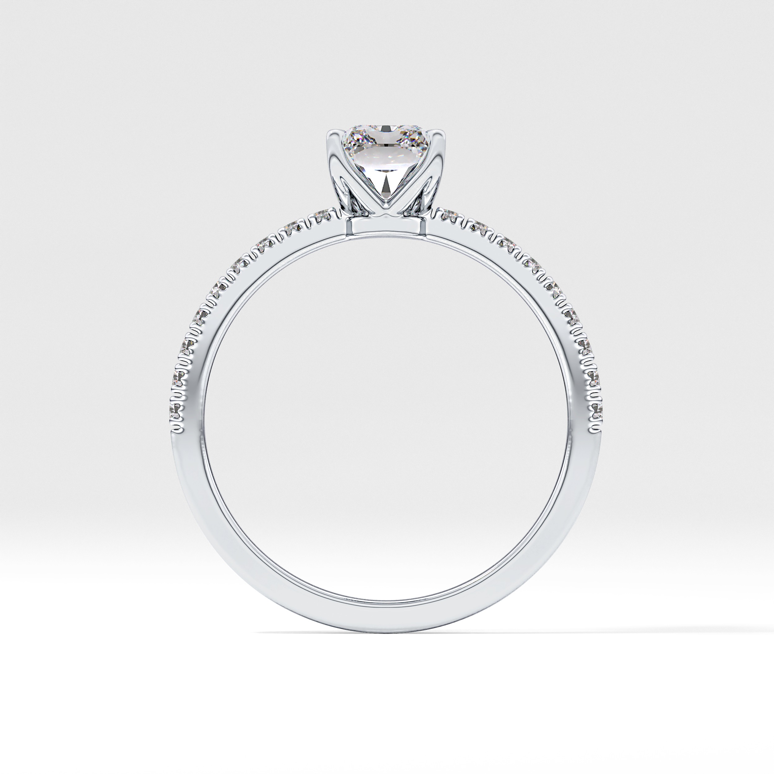 Radiant Cut 1.21 Carat Moissanite Ring – Pave Setting in Gold 11