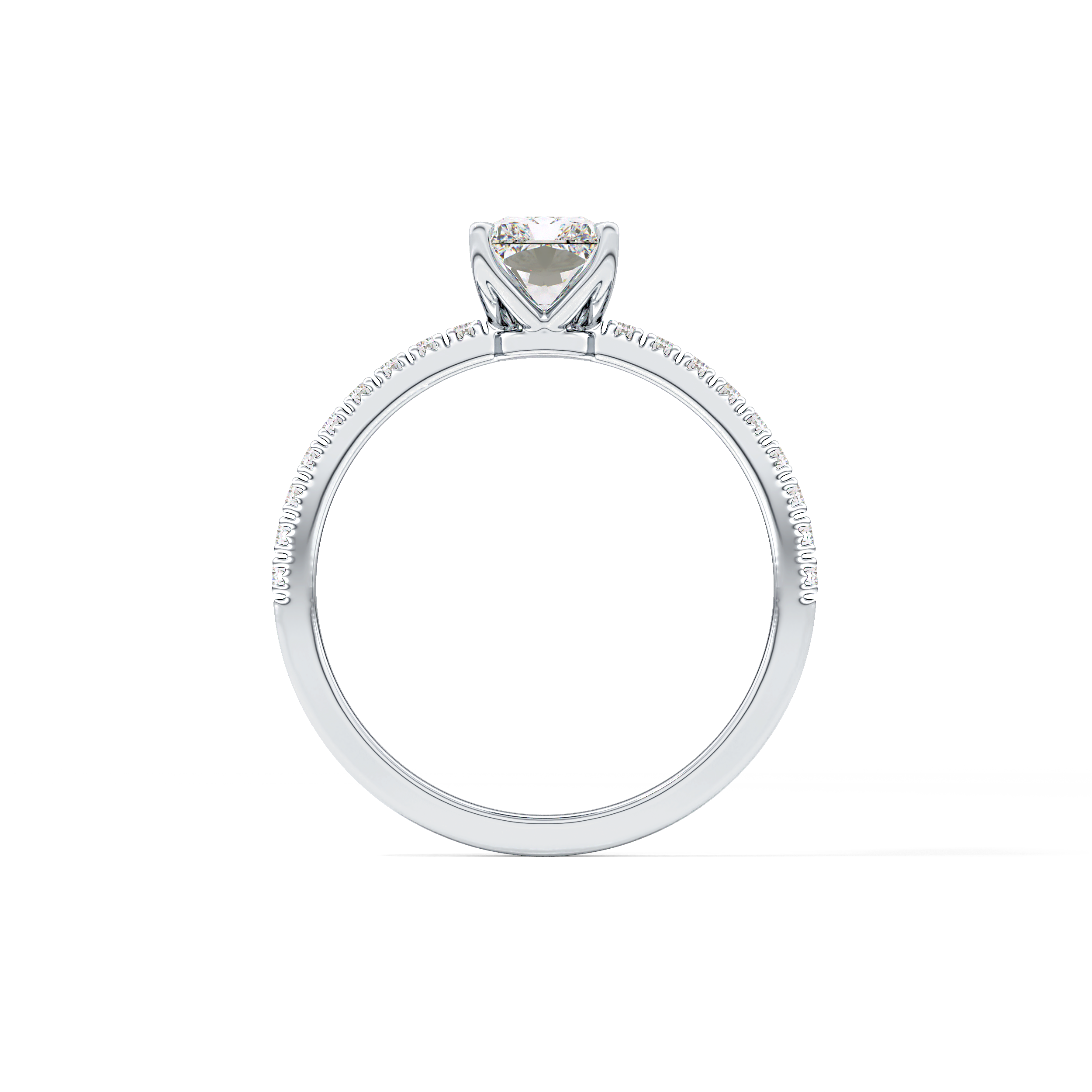 Radiant Cut 1.21 Carat Moissanite Ring – Pave Setting in Gold 10