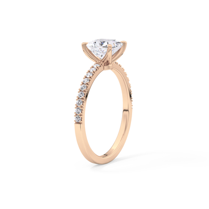 Princess Cut 1.04 Carat Moissanite Ring – Pave Setting in Gold