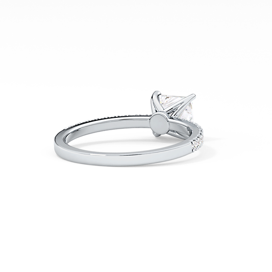 Princess Cut 1.04 Carat Moissanite Ring – Pave Setting in Gold 2