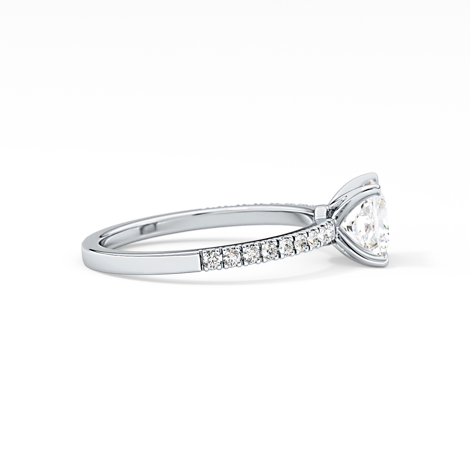 Princess Cut 1.04 Carat Moissanite Ring – Pave Setting in Gold 6