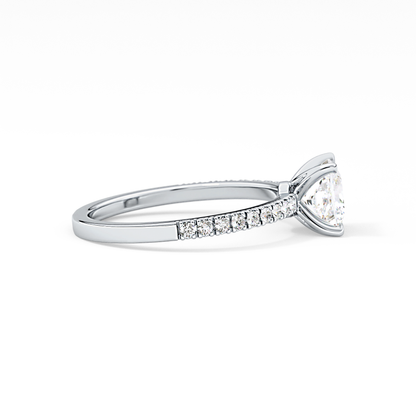 Princess Cut 1.04 Carat Moissanite Ring – Pave Setting in Gold
