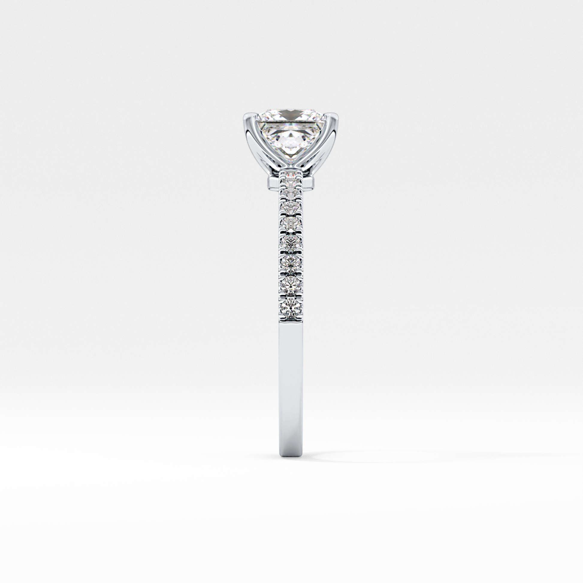 Princess Cut 1.04 Carat Moissanite Ring – Pave Setting in Gold 7