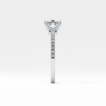 Princess Cut 1.04 Carat Moissanite Ring – Pave Setting in Gold