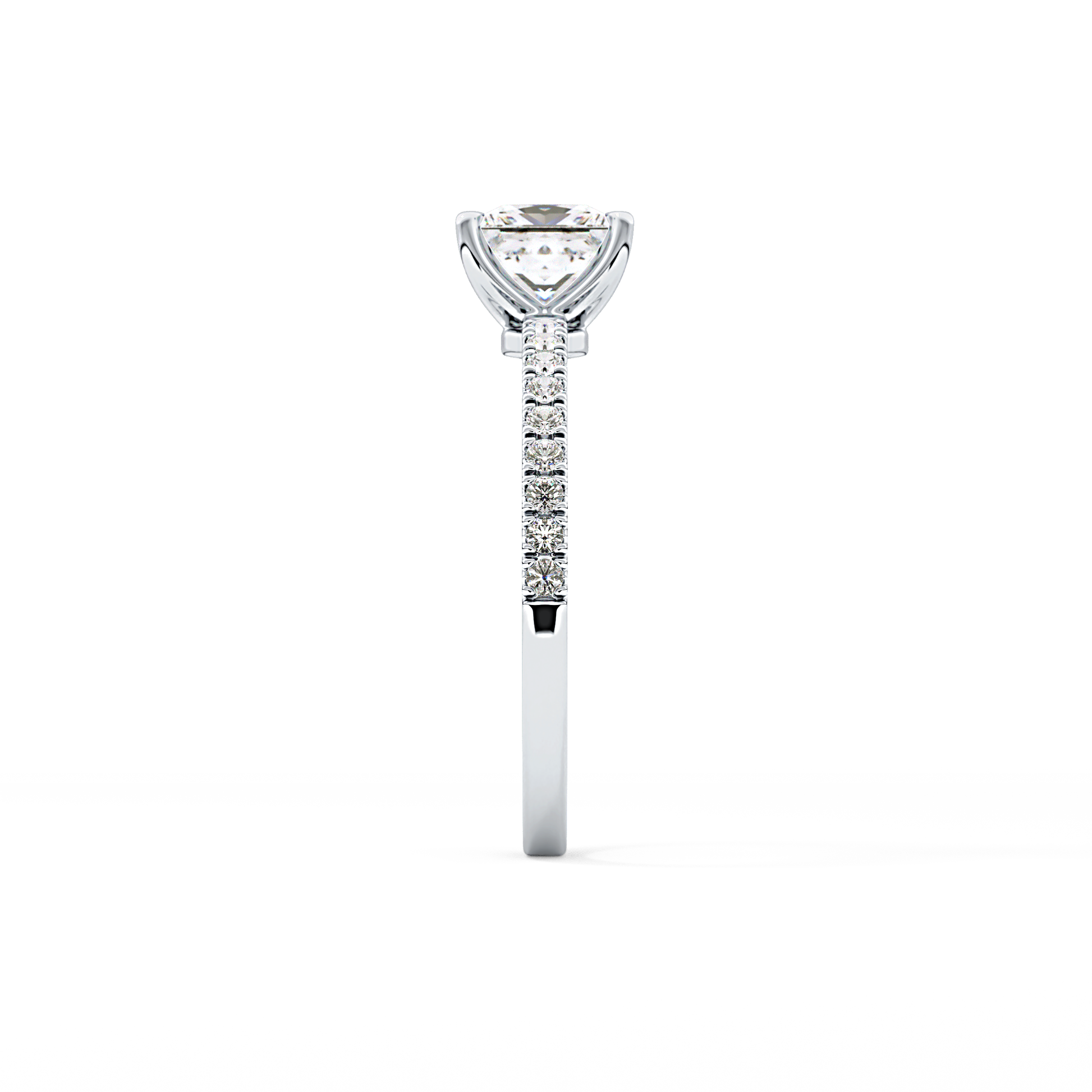 Princess Cut 1.04 Carat Moissanite Ring – Pave Setting in Gold 3