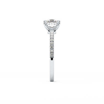 Princess Cut 1.04 Carat Moissanite Ring – Pave Setting in Gold