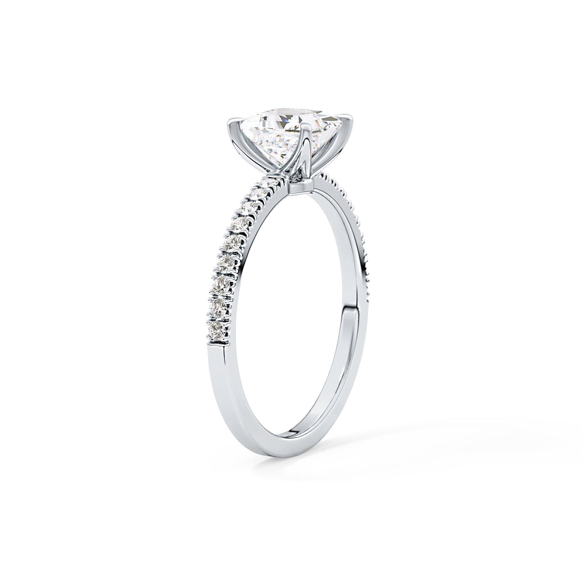 Princess Cut 1.04 Carat Moissanite Ring – Pave Setting in Gold 4