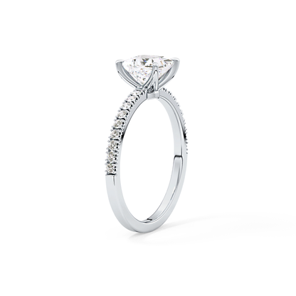 Princess Cut 1.04 Carat Moissanite Ring – Pave Setting in Gold