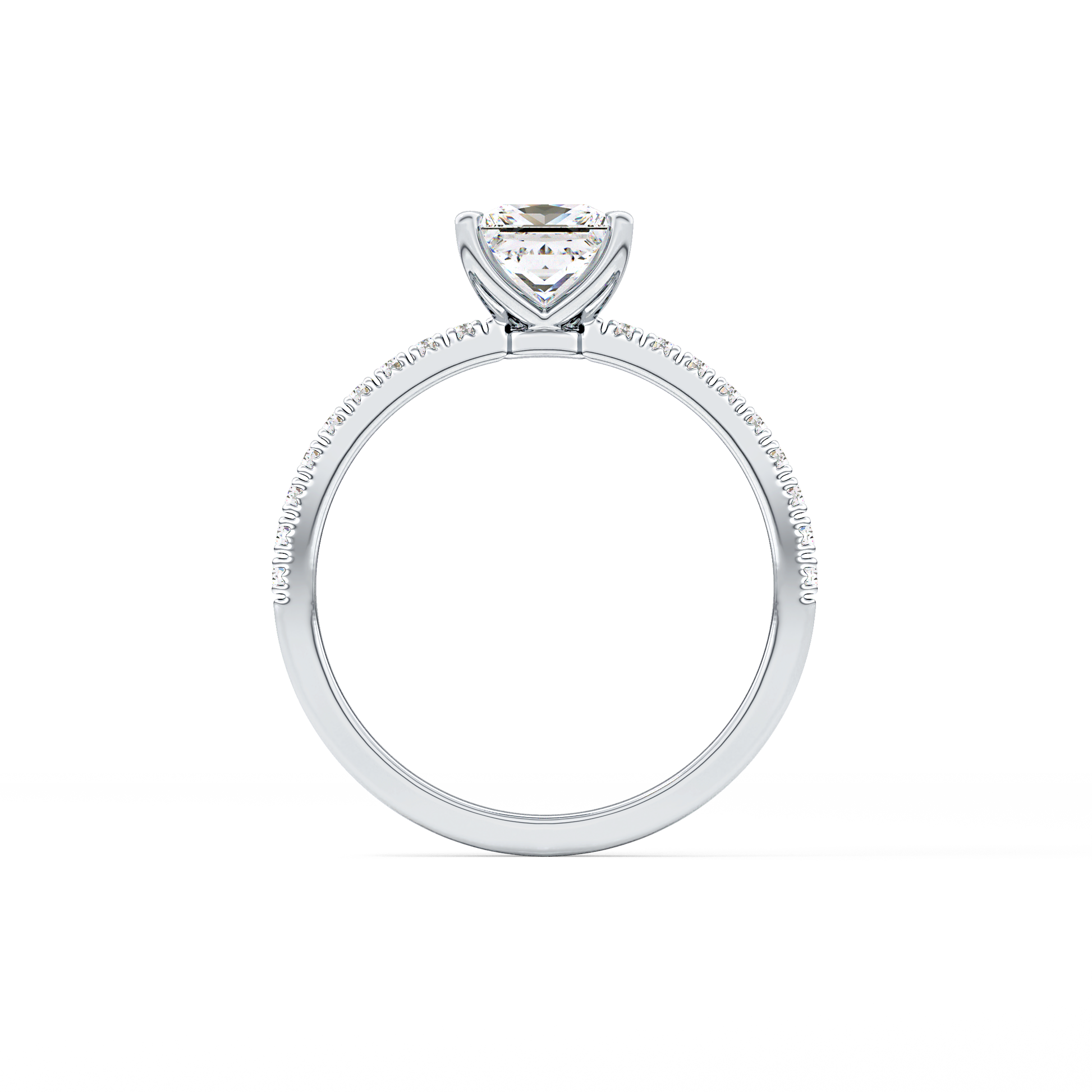 Princess Cut 1.04 Carat Moissanite Ring – Pave Setting in Gold 5