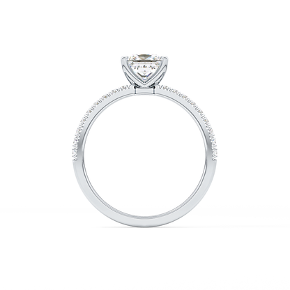 Princess Cut 1.04 Carat Moissanite Ring – Pave Setting in Gold