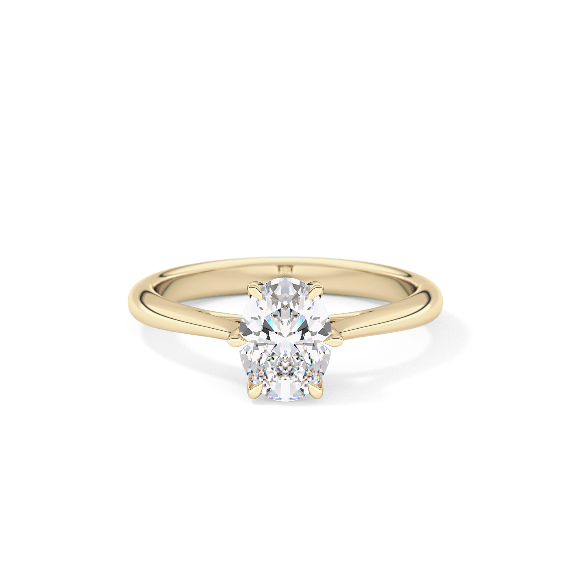 Oval Cut 1 Carat Moissanite Ring – Solitaire Setting in Gold 7