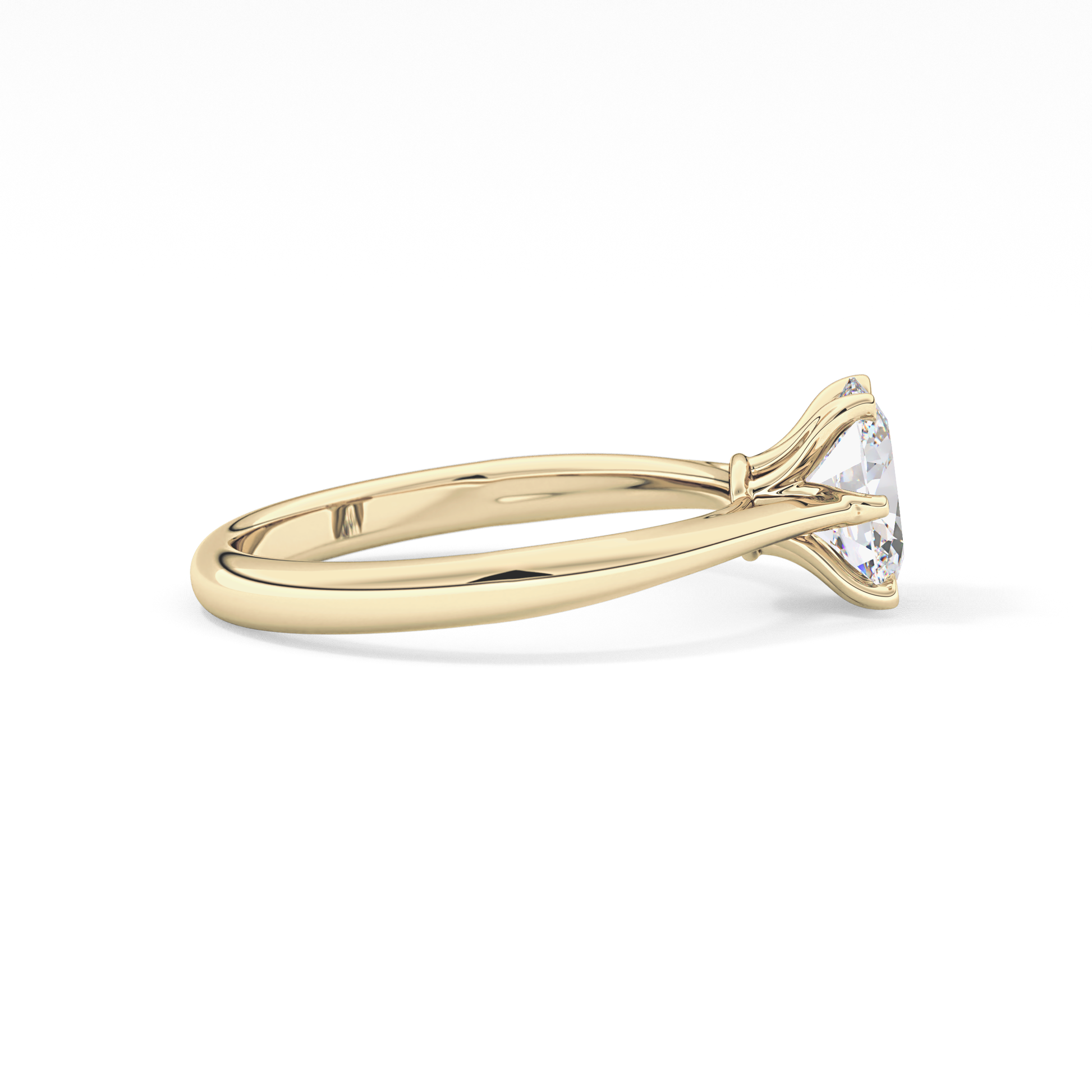 Oval Cut 1 Carat Moissanite Ring – Solitaire Setting in Gold 9