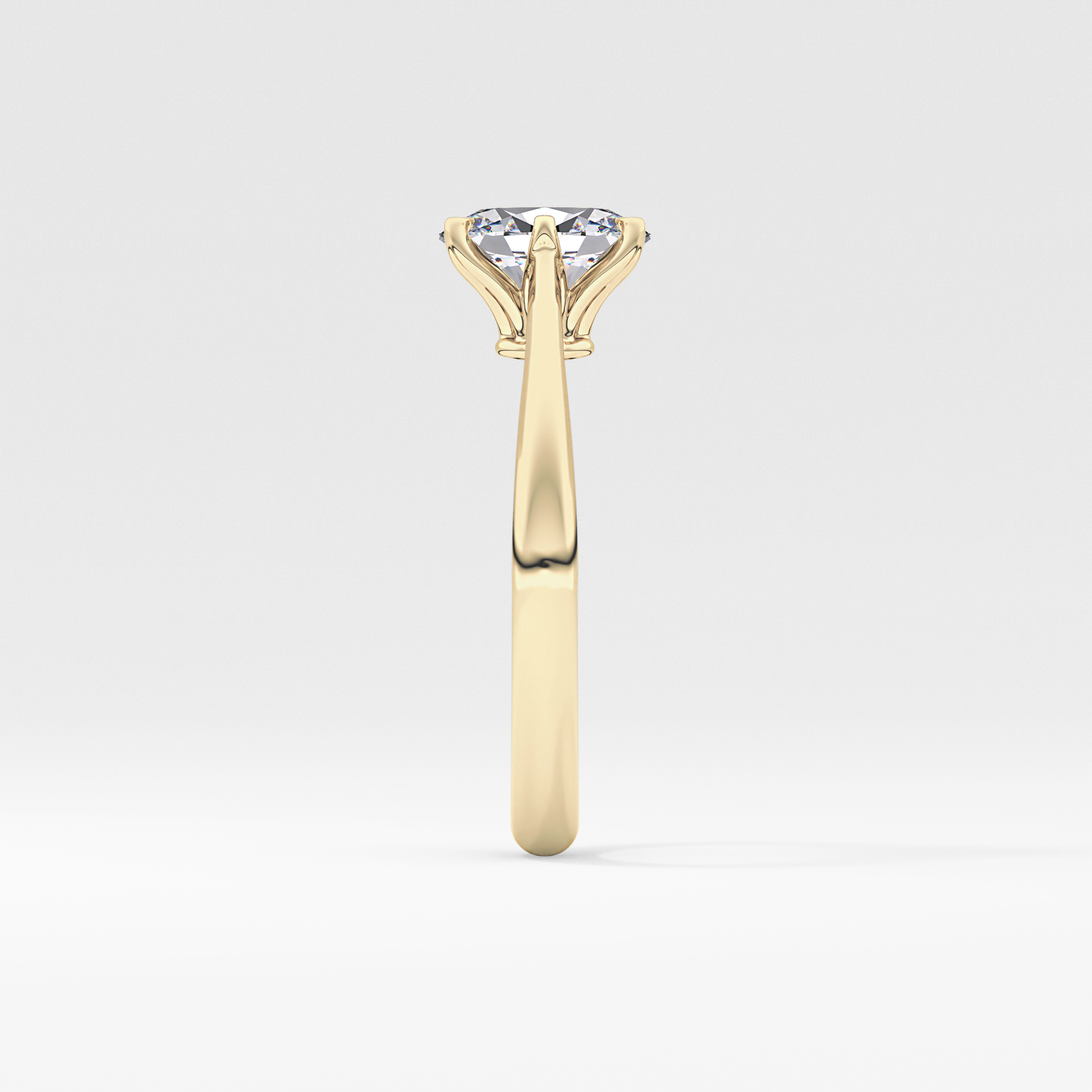 Oval Cut 1 Carat Moissanite Ring – Solitaire Setting in Gold 10
