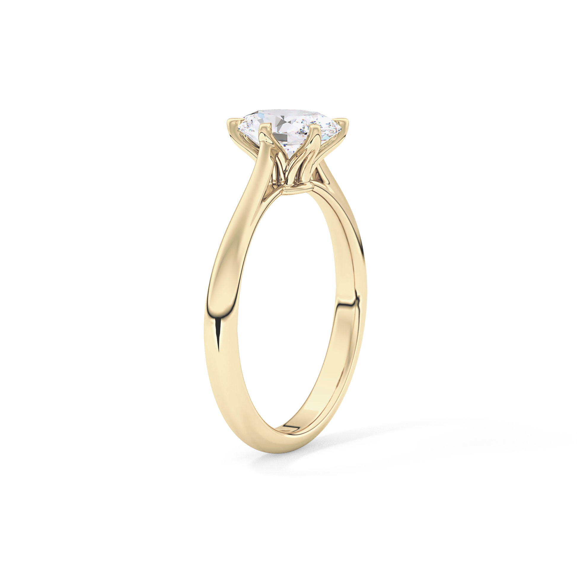 Oval Cut 1 Carat Moissanite Ring – Solitaire Setting in Gold 11