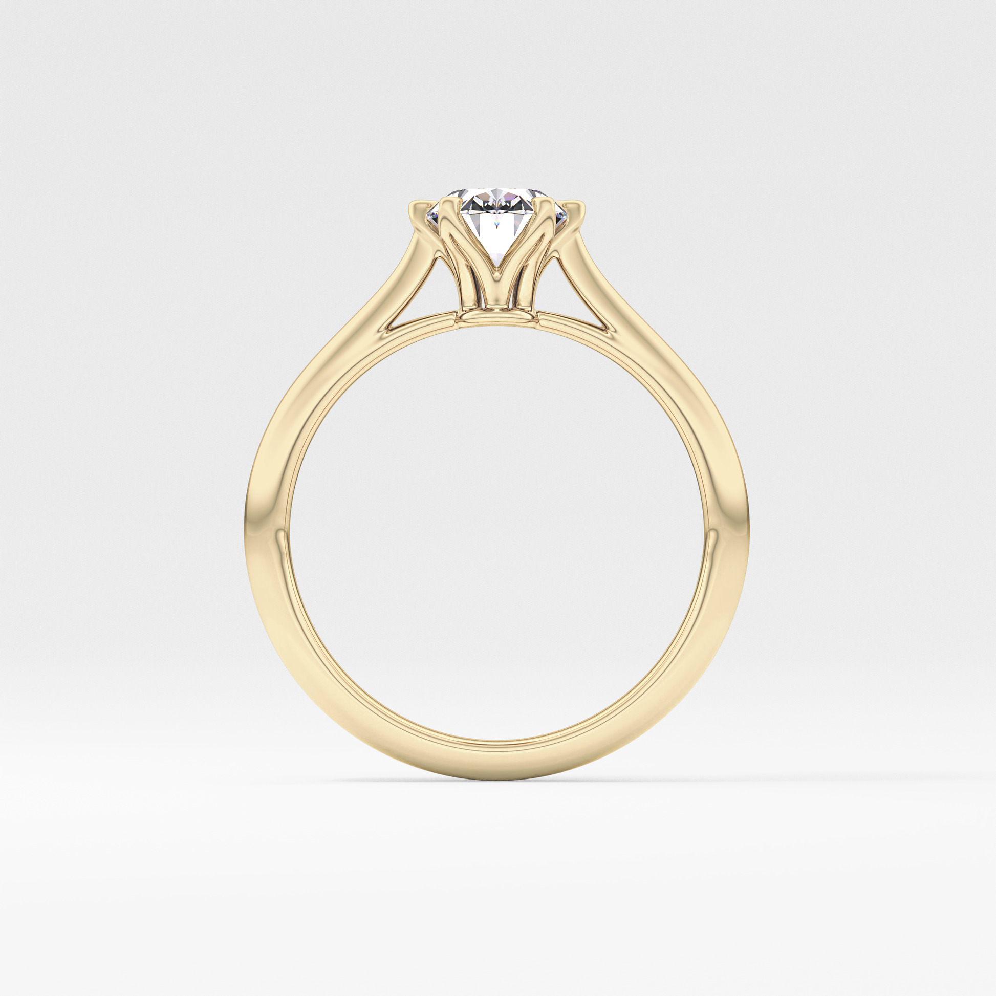 Oval Cut 1 Carat Moissanite Ring – Solitaire Setting in Gold 12