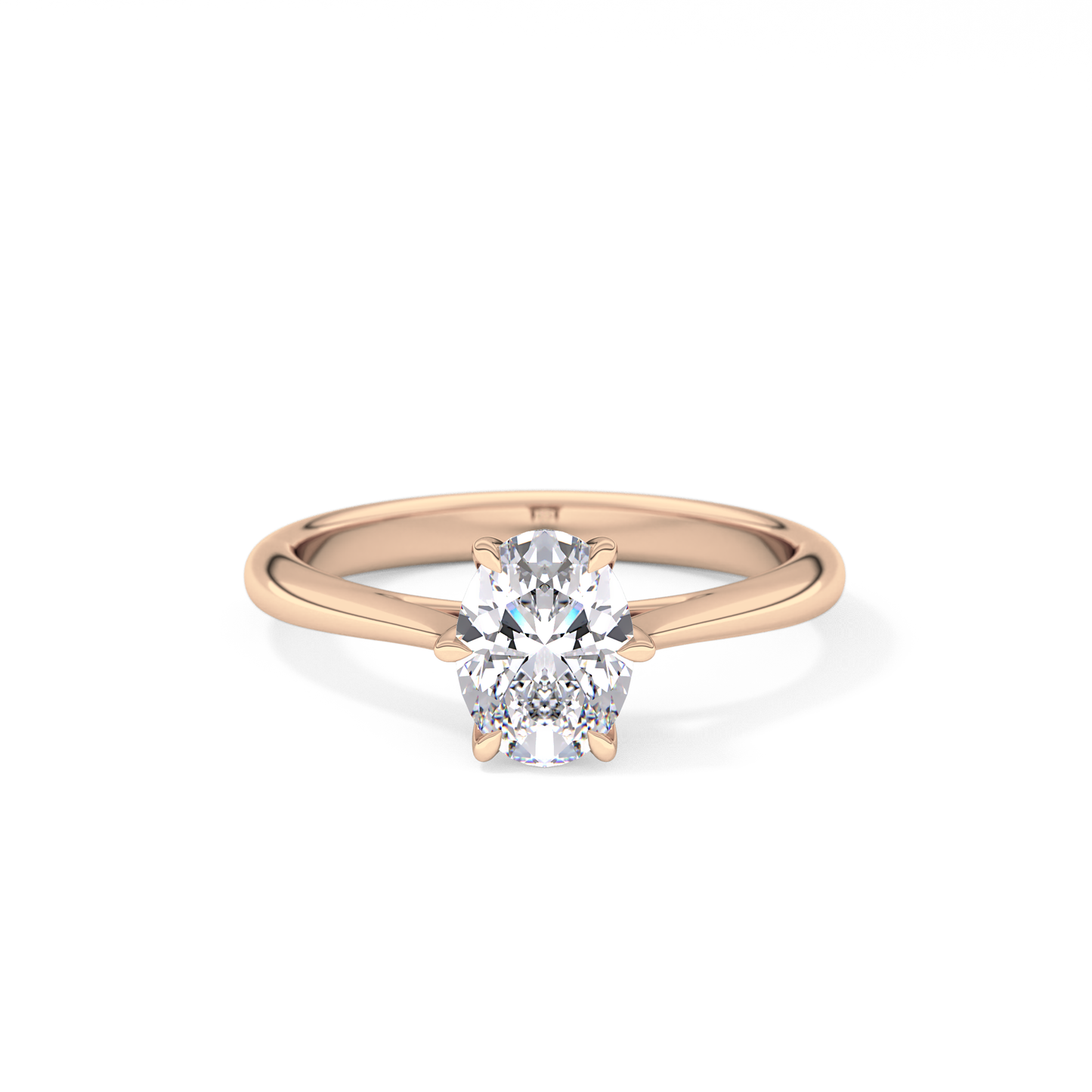 Oval Cut 1 Carat Moissanite Ring – Solitaire Setting in Gold 13