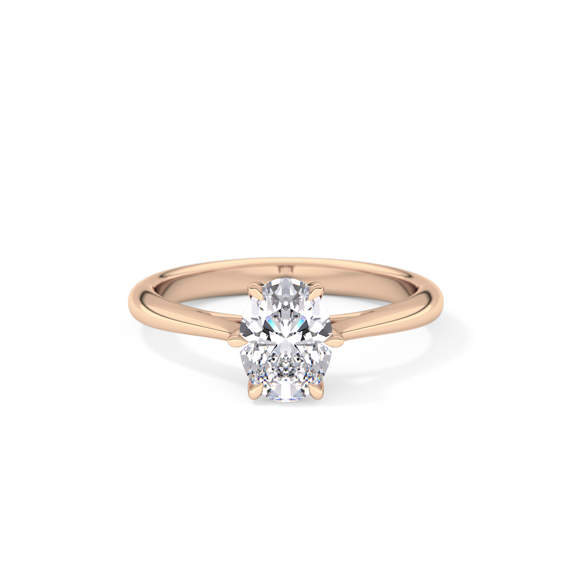 Oval Cut 1 Carat Moissanite Ring – Solitaire Setting in Gold 13