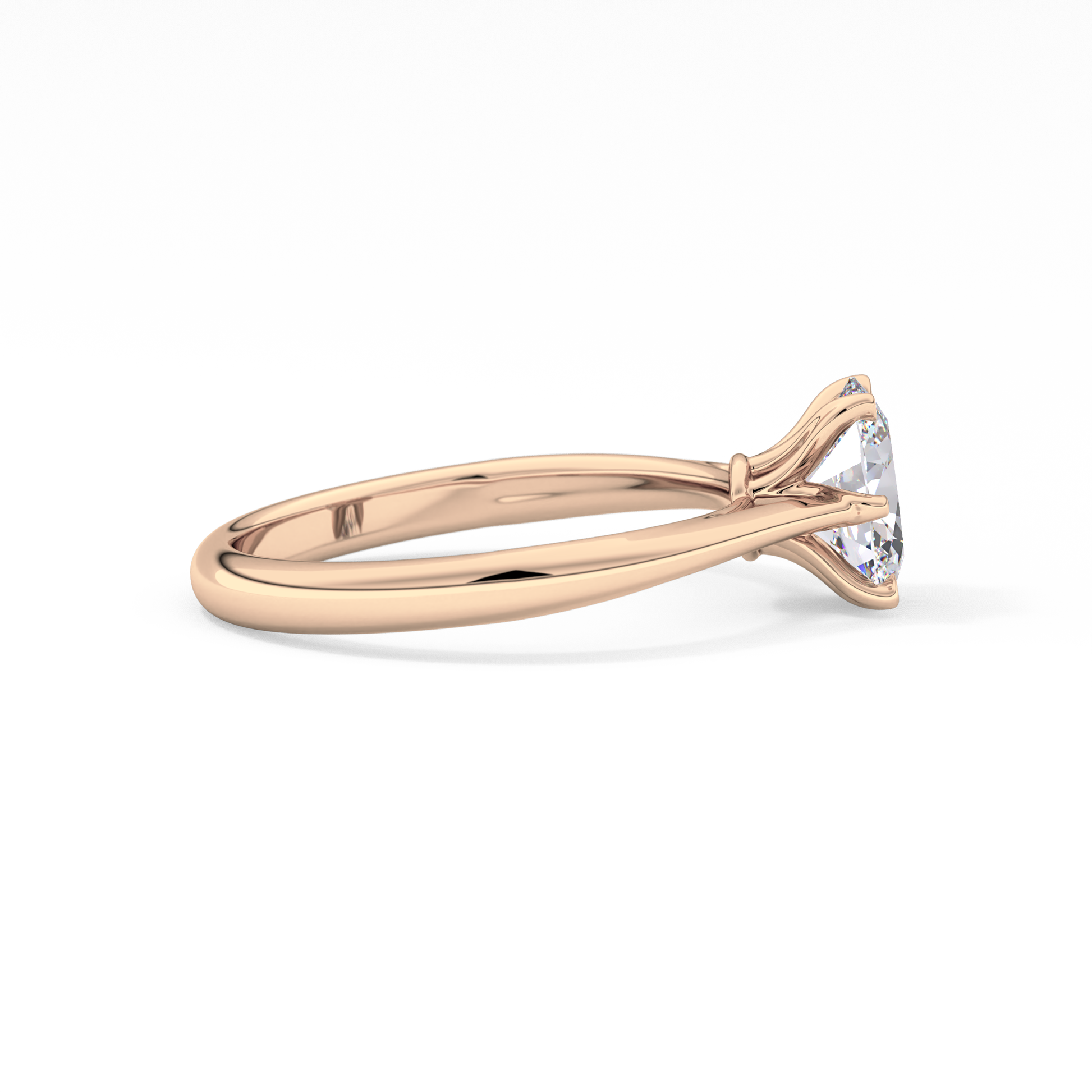 Oval Cut 1 Carat Moissanite Ring – Solitaire Setting in Gold 15