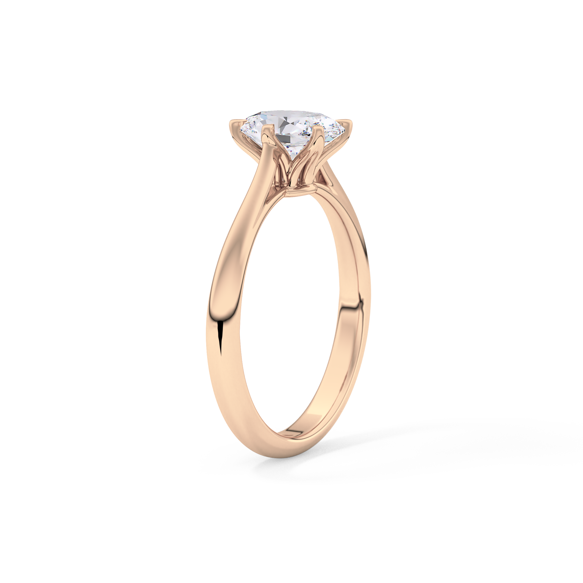 Oval Cut 1 Carat Moissanite Ring – Solitaire Setting in Gold 17