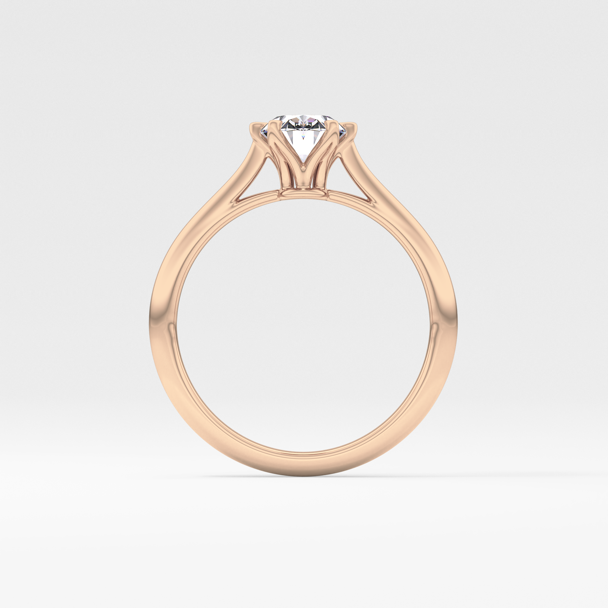 Oval Cut 1 Carat Moissanite Ring – Solitaire Setting in Gold 18