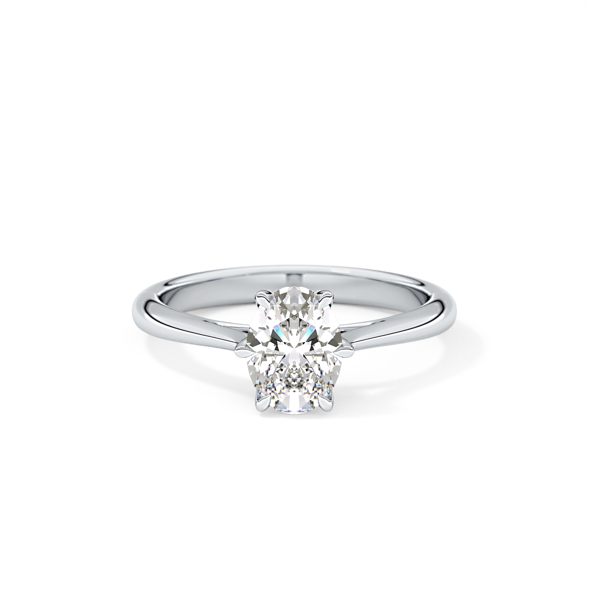 Oval Cut 1 Carat Moissanite Ring – Solitaire Setting in Gold 1