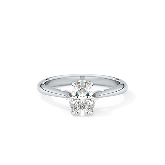 Oval Cut 1 Carat Moissanite Ring – Solitaire Setting in Gold 1
