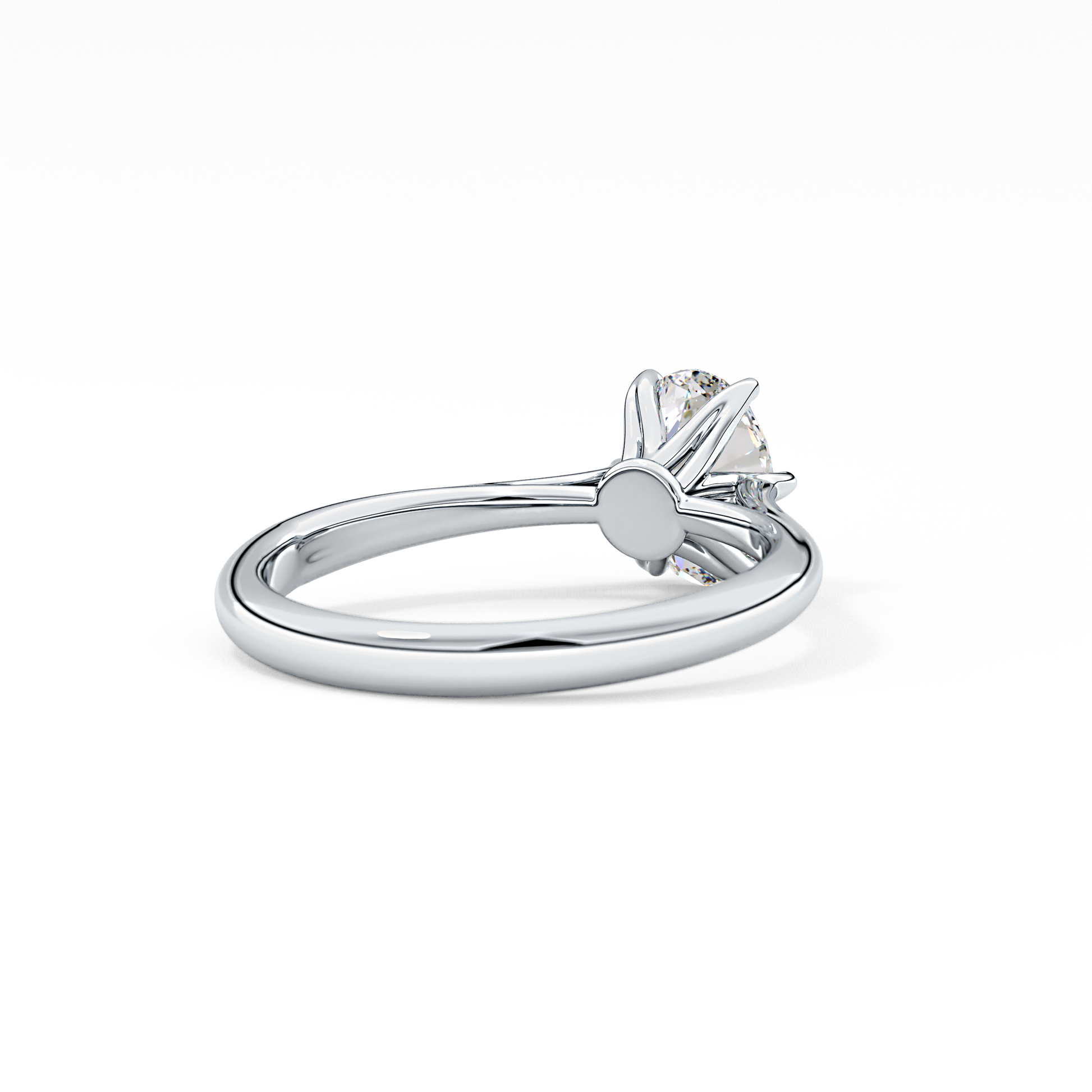 Oval Cut 1 Carat Moissanite Ring – Solitaire Setting in Gold 2
