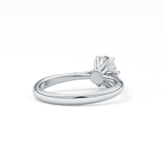Oval Cut 1 Carat Moissanite Ring – Solitaire Setting in Gold 2