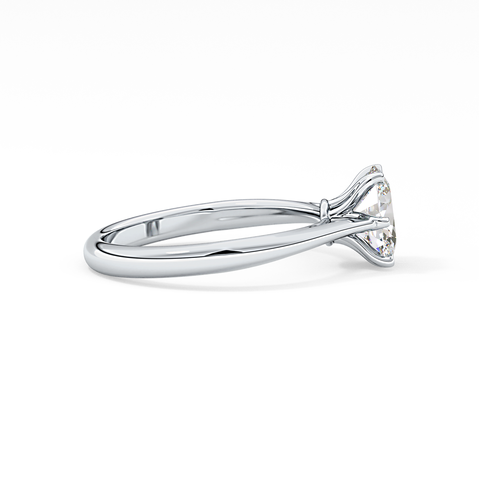 Oval Cut 1 Carat Moissanite Ring – Solitaire Setting in Gold 6