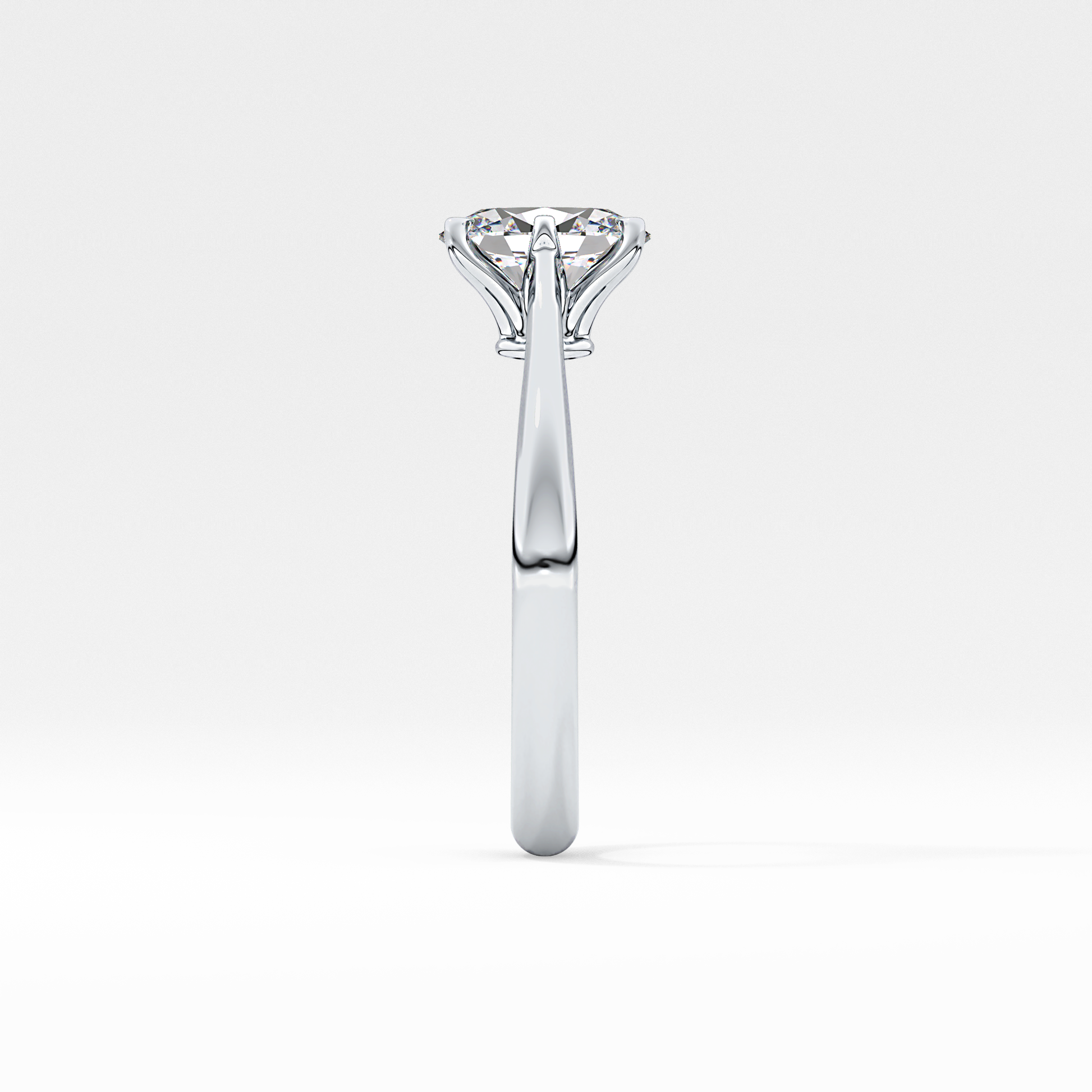 Oval Cut 1 Carat Moissanite Ring – Solitaire Setting in Gold 3